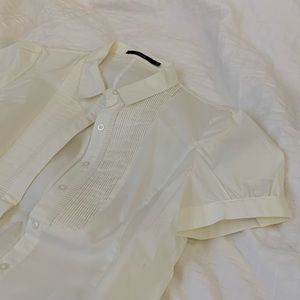 White Collared Button Blouse (M)